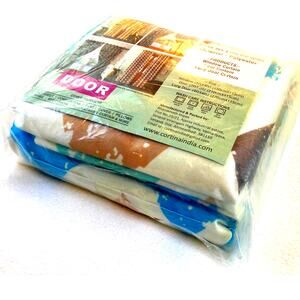 Cortina Door Long Curtain Multicolor Pattern Ring Top  NWT